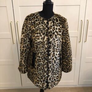 Leopard Print Faux Fur Coat